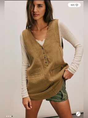 Free People/We the Free Pinstripe Menswear Vest 90s Women’s Size XS